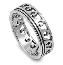 Load image into Gallery viewer, Sterling Silver Celtic Shaped Plain RingsAnd Band Width 7mm