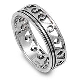 Sterling Silver Celtic Shaped Plain RingsAnd Band Width 7mm