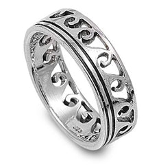 Sterling Silver Celtic Shaped Plain RingsAnd Band Width 7mm