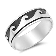 Load image into Gallery viewer, Sterling Silver Wave Shaped Plain RingsAnd Band Width 7mm