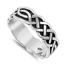 Load image into Gallery viewer, Sterling Silver Celtic Shaped Plain RingsAnd Band Width 8mm