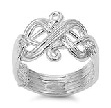 Sterling Silver Puzzle Shaped Plain RingsAnd Face Height 14mmAnd Band Width 7mm