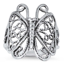 Load image into Gallery viewer, Sterling Silver Butterfly Shaped Plain RingsAnd Face Height 26mmAnd Band Width 3mm