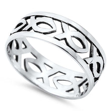 Load image into Gallery viewer, Sterling Silver Christian Fish Shaped Plain RingsAnd Face Height 9mm