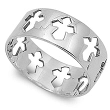 Load image into Gallery viewer, Sterling Silver Cross Shaped Plain RingsAnd Band Width 9mm