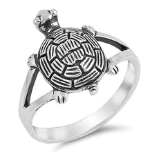 Load image into Gallery viewer, Sterling Silver Turtle Shaped Plain Rings and Face Height 17mmAnd Band Width 3mm