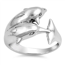 Load image into Gallery viewer, Sterling Silver Dolphin Shaped Plain RingsAnd Face Height 15mmAnd Band Width 3mm