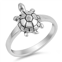 Load image into Gallery viewer, Sterling Silver Turtle Shaped Plain RingsAnd Face Height 14mmAnd Band Width 3mm