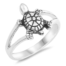 Load image into Gallery viewer, Sterling Silver Turtle Shaped Plain RingsAnd Face Height 12mmAnd Band Width 3mm