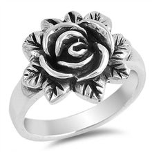 Load image into Gallery viewer, Sterling Silver Rose Shaped Plain RingsAnd Face Height 16mmAnd Band Width 3mm