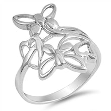 Load image into Gallery viewer, Sterling Silver Plumeria Shaped Plain RingsAnd Face Height 23mmAnd Band Width 3mm