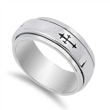 Load image into Gallery viewer, Sterling Silver Cross Shaped Plain RingsAnd Band Width 9mm