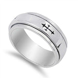 Sterling Silver Cross Shaped Plain RingsAnd Band Width 9mm