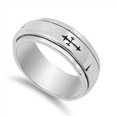 Sterling Silver Cross Shaped Plain RingsAnd Band Width 9mm