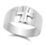 Sterling Silver Cross Shaped Plain RingsAnd Face Height 12mm