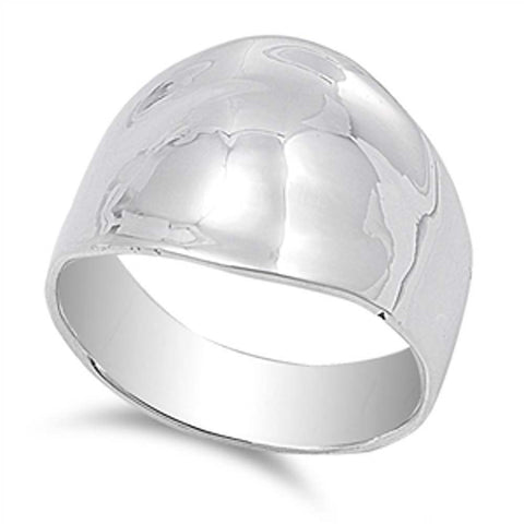 Sterling Silver Dome Shaped Plain RingsAnd Face Height 16mmAnd Weight 7.2grams