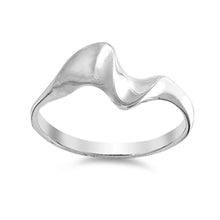 Load image into Gallery viewer, Sterling Silver Wave Shaped Plain RingsAnd Face Height 9mmAnd Band Width 3mm