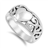 Sterling Silver Celtic Love Shaped Plain RingsAnd Face Height 10mmAnd Weight 5.3grams
