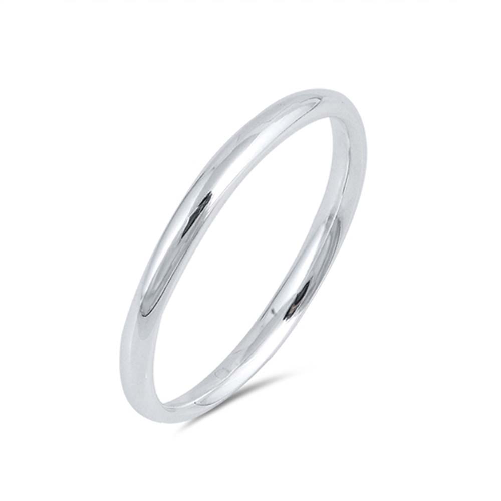 Sterling Silver Wedding Band plain Rings, Band Width 2mm