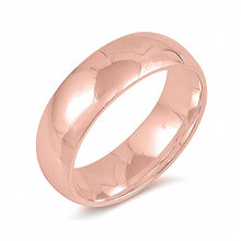 Load image into Gallery viewer, Sterling silver 6mm Rose Gold Plated wedding Band