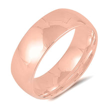 Load image into Gallery viewer, Sterling Silver Rose Gold Plated Wedding Band Plain RingsAnd Width 7mm