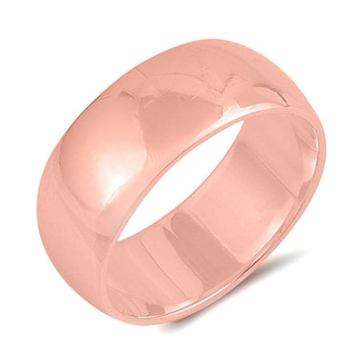 Sterling Silver Rose Gold Plated Wedding Band Plain RingsAnd Width 8mm
