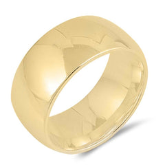 Sterling Silver Yellow Gold Plated Wedding Band Plain Rings, Width 9mm