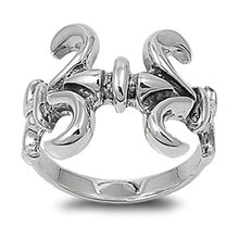 Load image into Gallery viewer, Sterling Silver Fleur De Lis Shaped Plain RingsAnd Band Width 3mm