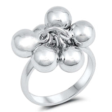 Load image into Gallery viewer, Sterling Silver Dangling Beads Shaped Plain RingsAnd Face Height 20mmAnd Band Width 3mm