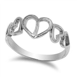 Sterling Silver Heart Shaped Plain RingsAnd Face Height 8mm