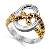 Sterling Silver Rhodium Plated Two Tone Plain RingsAnd Face Height 18mmAnd Band Width 3mm
