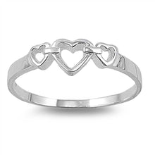 Load image into Gallery viewer, Sterling Silver Heart Shaped Plain RingsAnd Face Height 6mmAnd Band Width 2mm
