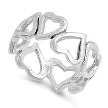 Load image into Gallery viewer, Sterling Silver Heart Band Shaped Plain RingsAnd Face Height 8mm