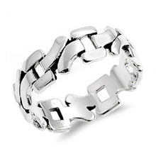 Load image into Gallery viewer, Sterling Silver Chain Shaped Plain RingsAnd Band Width 8mmAnd Weight 7grams