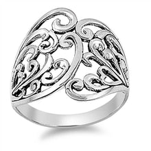 Load image into Gallery viewer, Sterling Silver Heart Flower Shaped Plain RingsAnd Face Height 21mm