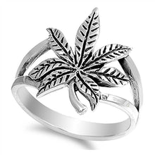 Load image into Gallery viewer, Sterling Silver Marijuana Leaf Shaped Plain RingsAnd Face Height 17mm