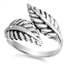 Load image into Gallery viewer, Sterling Silver Leaves Shaped Plain RingsAnd Face Height 14mmAnd Band Width 3mm