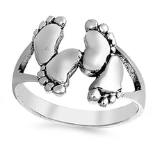 Load image into Gallery viewer, Sterling Silver Feet Shaped Plain RingsAnd Face Height 13mmAnd Band Width 3mm