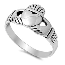 Load image into Gallery viewer, Sterling Silver Claddagh Shaped Plain RingsAnd Face Height 11mm