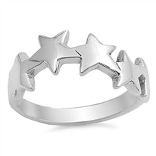 Load image into Gallery viewer, Sterling Silver Trendy Four Wishing Stars Ring with Face Height of 10MM