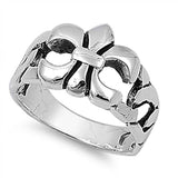Sterling Silver Fleur De Liz Shaped Plain RingsAnd Face Height 13mmAnd Band Width 5mm