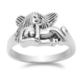 Sterling Silver Fairy Shaped Plain RingsAnd Face Height 8mm