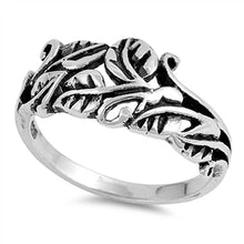 Load image into Gallery viewer, Sterling Silver Leaves Shaped Plain RingsAnd Face Height 12mmAnd Band Width 3mm