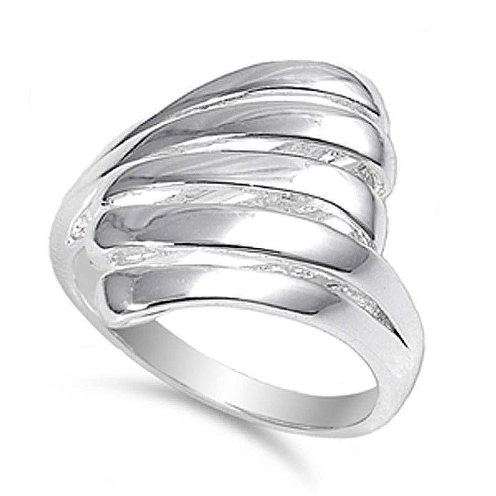Sterling Silver Shell Shaped Plain RingsAnd Face Height 22mmAnd Weight 5.6grams