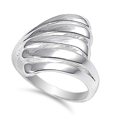 Sterling Silver Shell Shaped Plain RingsAnd Face Height 22mmAnd Weight 5.6grams
