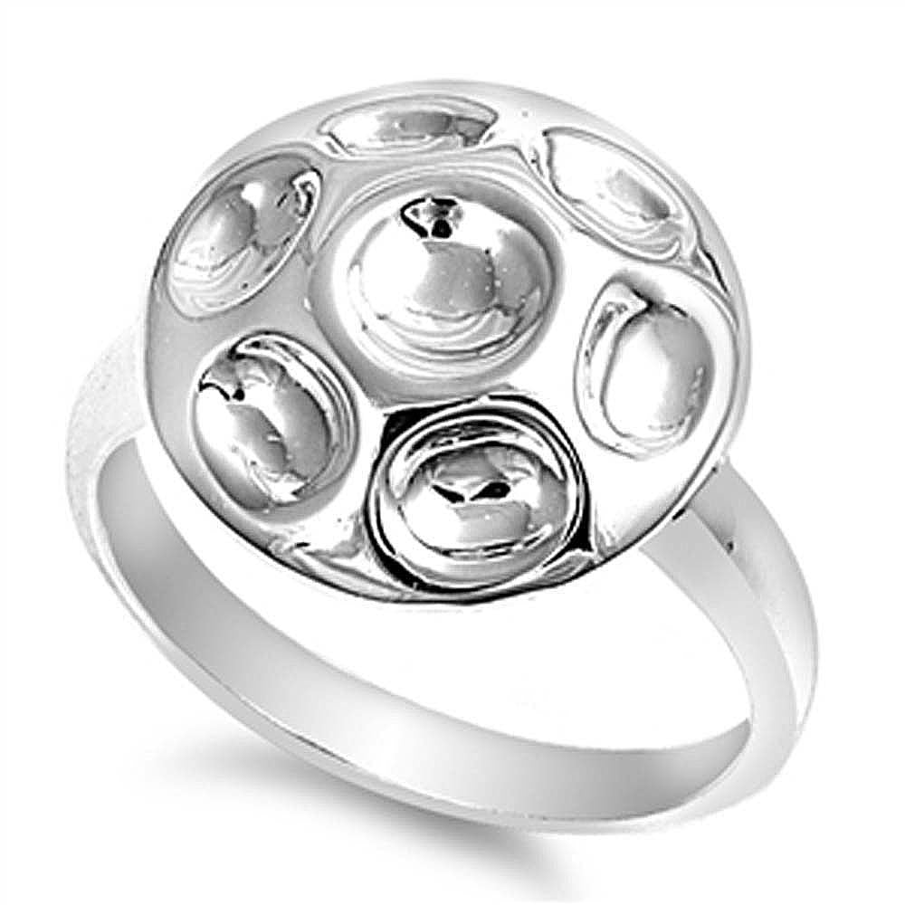 Sterling Silver Hammered Design Plain RingsAnd Face Height 15mmAnd Weight 5grams