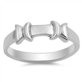 Sterling Silver Satin Finish Belt Shaped Plain RingsAnd Face Height 5mmAnd Band Width 3mm