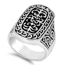 Load image into Gallery viewer, Sterling Silver Celtic Flower Shaped Plain RingsAnd Face Height 24mmAnd Weight 13.5grams