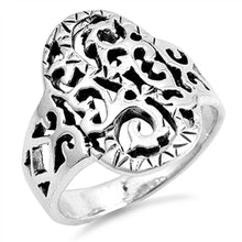Load image into Gallery viewer, Sterling Silver Celtic Shaped Plain RingsAnd Face Height 19mmAnd Band Width 5mm
