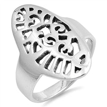 Load image into Gallery viewer, Sterling Silver Celtic Shaped Plain RingsAnd Face Height 23mmAnd Band Width 4mm